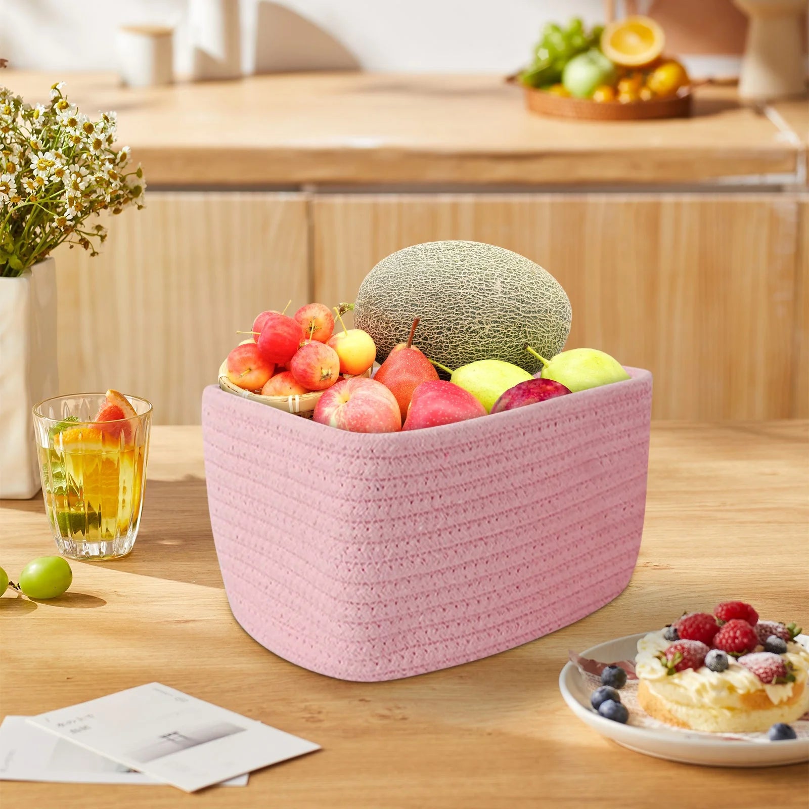 School Storage & Organization Large Capacity Cotton Rope Baskets Containers Container Home Decor, Gifts for Women