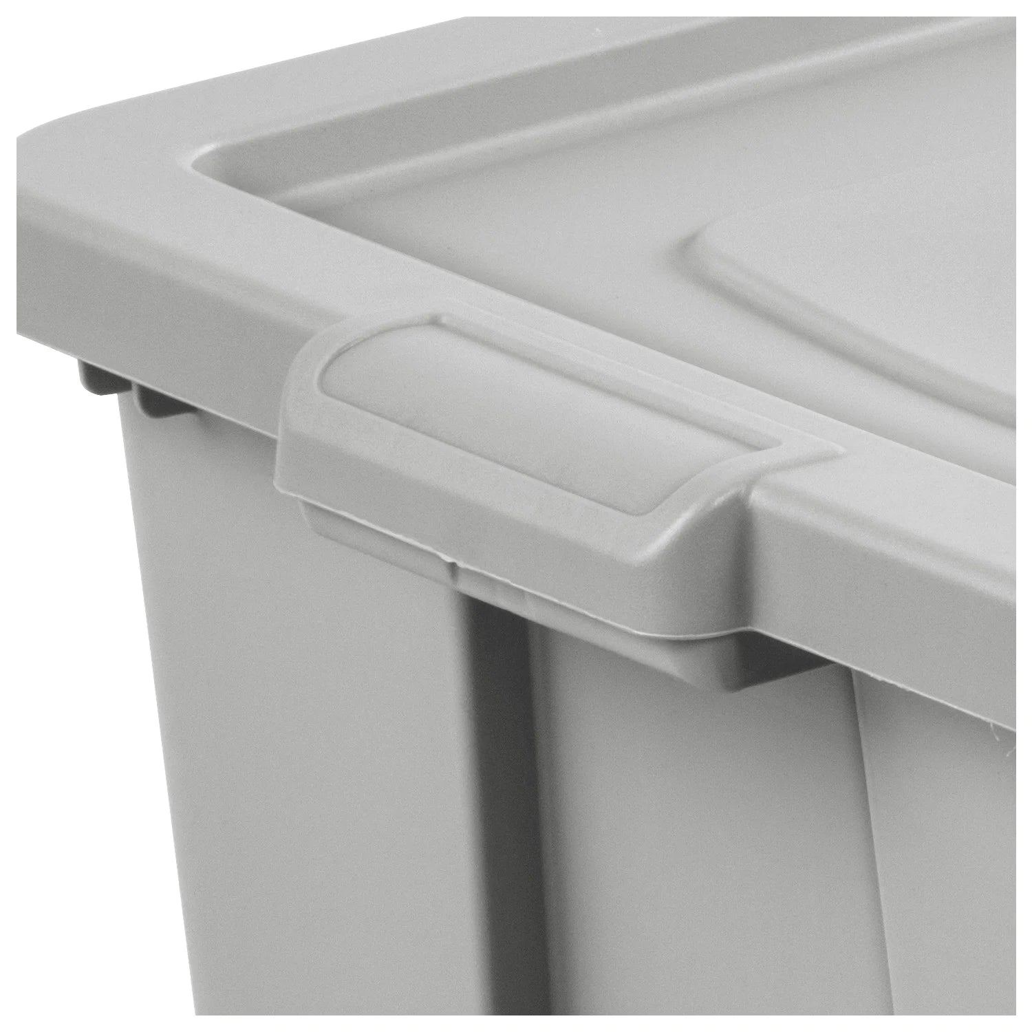 30 Gallon Tuff1 Tote, Large Rugged Plastic Bin with Snap-On Lid, Temperature and Impact Resistant, 4 Pack
