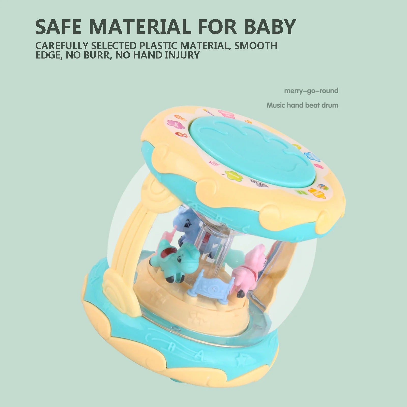 Infant Toy Carousel Hand Drum Light Music Early Education Children'S Toy