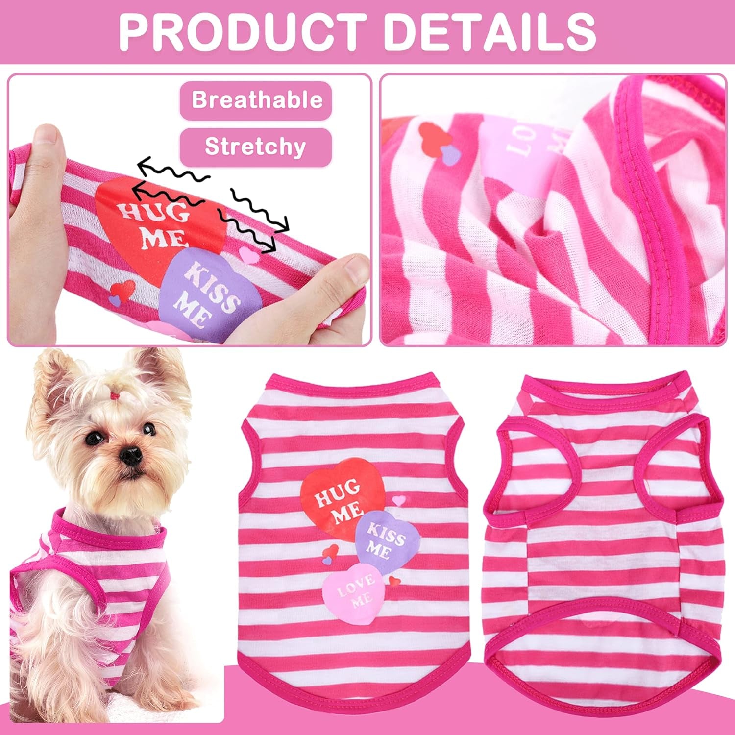 Dog Shirt for Small Dogs Girl - Small Dog Clothes Female - Chihuahua Yorkie Teacup Dog Clothes - XS Dog Clothes - XXS Dog Clothing - Puppy Clothes for Small Dogs Girl - Fall Girl Dog Clothes Pink