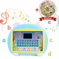 Tablet Toy for 2-3 Years Old Girls Boys, Educational Learning Toys with Light and Music, Interactive Toy for Numbers, Alphabet, Animals and Maths - Blue, with 50 Cartoon Animal Stickers