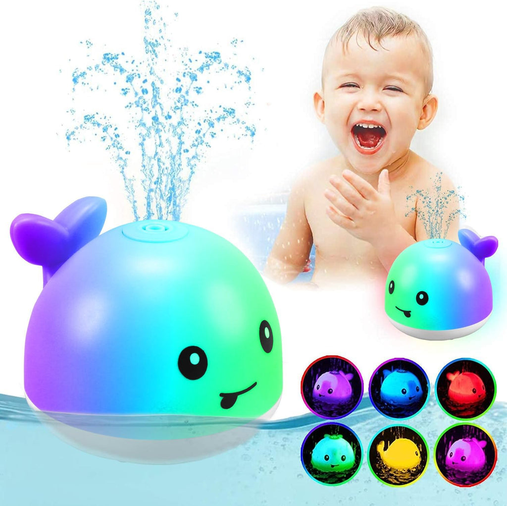 Baby Bath Toys, Rechargeable Bath Toys, Whale Spray Water Bath Toy, Sprinkler Bathtub Shower Toys for Toddlers Kids Boys Girls, Pool Toy for Baby (White-A)