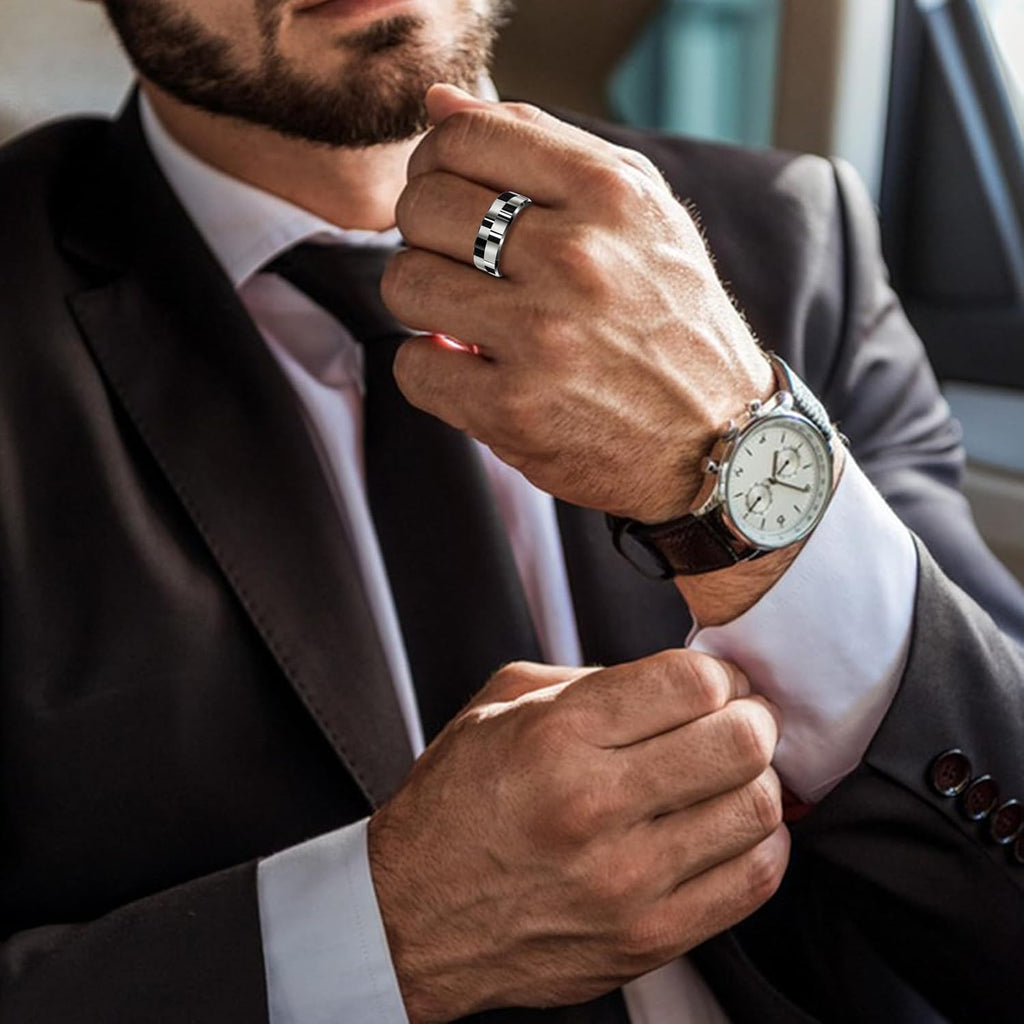 Sleep Tracker Ring with Heart Rate, Waterproof Fitness Ring for Activity Monitoring/Steps/Distance/Calories,Air Gestures,Up to 7Day Battery,For Ios Android(Stylish Black#10)