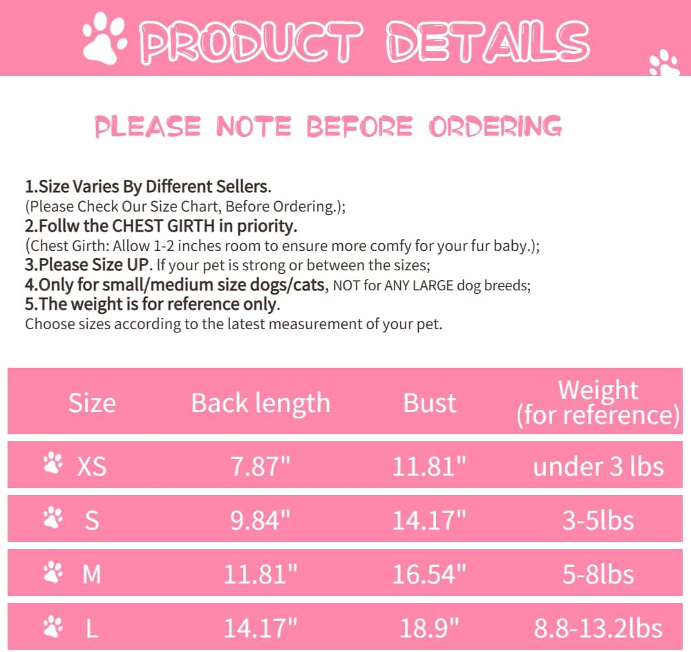 Dog Shirt for Small Dogs Girl - Small Dog Clothes Female - Chihuahua Yorkie Teacup Dog Clothes - XS Dog Clothes - XXS Dog Clothing - Puppy Clothes for Small Dogs Girl - Fall Girl Dog Clothes Pink