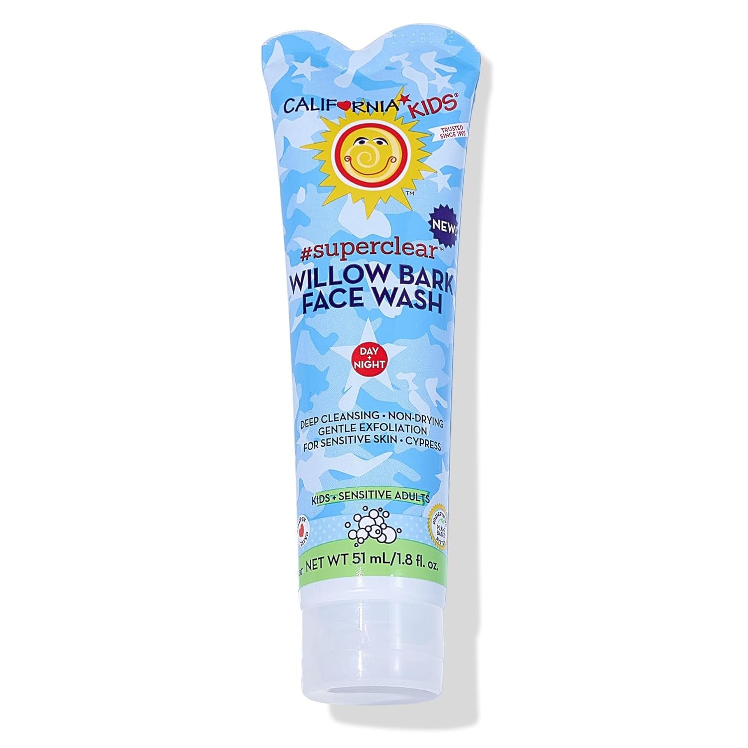 California Kids Face Wash | Gentle Exfoliating Face Wash for Kids + Teens | Mild Salicylic Acid Cleanser for Sensitive Skin | 1.8 Oz. / 51 Ml